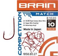 КРЮЧКИ BRAIN MATCH B1020 RED №16 (20 ШТ)