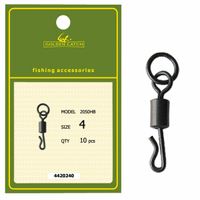 ВЕРТЛЮГ GOLDEN CATCH С ЗАСТЁЖКОЙ И КОЛЬЦОМ №4 (10 ШТ) ТЕСТ: 8 KG 